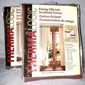NEW Terracotta Insulated Curtains 80x63" Blackout THERMALOGIC 2 PR - Picture 1 of 6
