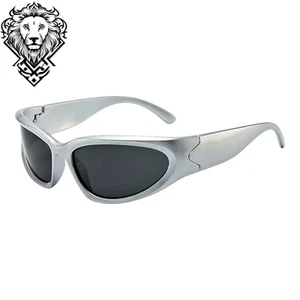 Y2K Fashion Stylish Outdoor Eyewear Unisex Sunglasses UV400 Silver Anti Glare - Foto 1 di 10