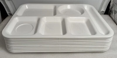 Lot Of 10 SiLite Melamine School Cafeteria Lunch Divided Trays 614 - Image 1 of 3
