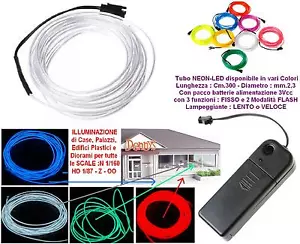 KATO Tube LED Neon 3V Blue 'mm.2,3 Flexible + Controller Buildings Case Dioramas - Picture 1 of 1