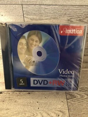 DVD+RW Re-writable, 4.7GB/120 Minutes, Silver, Jewel Case, 5/Pack - Image 1 of 4