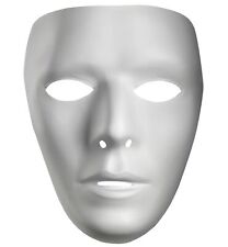 Blank Male Drama Theatre PVC White Adult Mens Costume Half Mask