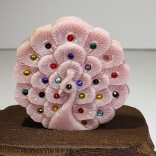 Natural powdered European gemstone mineral rough, sculpture, peacock