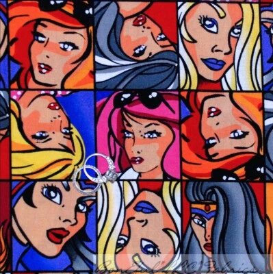 BonEful Fabric FQ Cotton Quilt VTG Beach Pin Up WILD Harley DIVA Sexy GIRL Block - Image 1 of 4