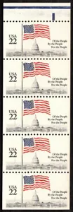 US Scott 2116a 22c ~ Booklet pane of 5 ~ F/VF ~ NH ~ Plate #1 ~ Mar 29, 1985 - Picture 1 of 1