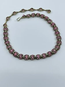 Hollycraft Halskette Choker rund rosa Strass Kunstperlen COPR 1953 - Bild 1 von 23