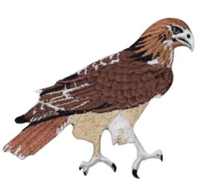 PATCH PARLOR Red Tail Hawk Applique Patch - Raptor Bird Embroidered Badge 3.5" (Iron on)
