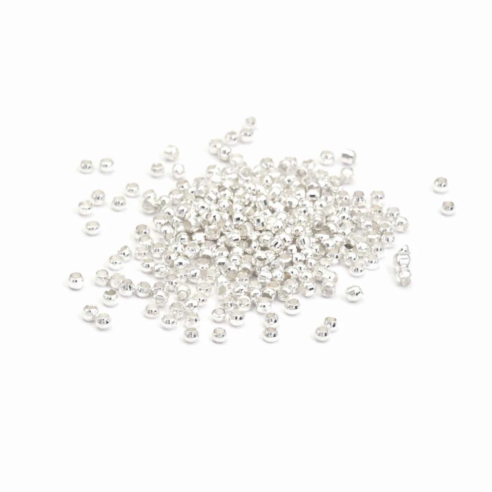 200 Quetschperlen in silberfarben, 2 mm - Bild 1 von 1