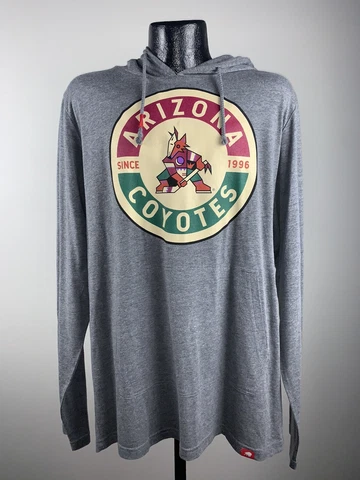 Men’s Sportiqe Arizona Coyotes NHL Hockey Gray Lightweight Sweatshirt Hoodie XL Cover