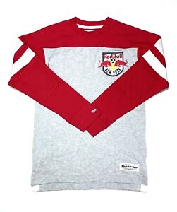 MLS Mitchell & Ness New York Red Bulls Sweatshirt Red Gray 832TA Men Size M