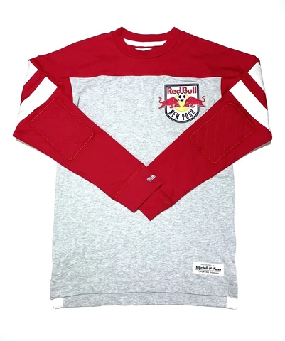 MLS Mitchell & Ness New York Red Bulls Sweatshirt Red Gray 832TA Men Size M Cover