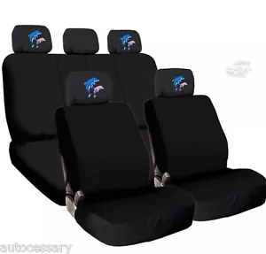 For Chevrolet New 4X Dolphin Logo Headrest and Black Car Truck Seat Covers - Picture 1 of 11