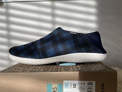 Zapatillas de rodeo Toms para hombre azul marino sarga a cuadros talla 10 nuevas en caja Foto 1 de 4