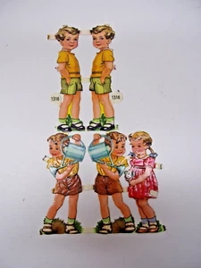 ALTE OLD Oblaten Glanzbild JUNGE MÄDCHEN KINDER - Bild 1 von 1