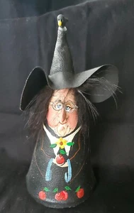 Halloween Nature Witch DeVonne Schuett Hand Painted Canvas Sculpture Figure 7" - Picture 1 of 7