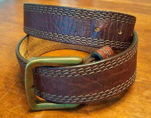 Cinturón LL Bean Cuero Grano Completo Marrón Talla 36 ~ 246376 EE. UU. - Imagen 1 de 3