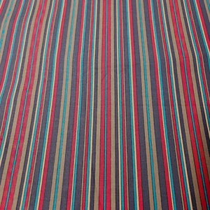 Stripe Print BTY Kensington for Quilting Treasures Gray Teal Red Tan - Picture 1 of 3