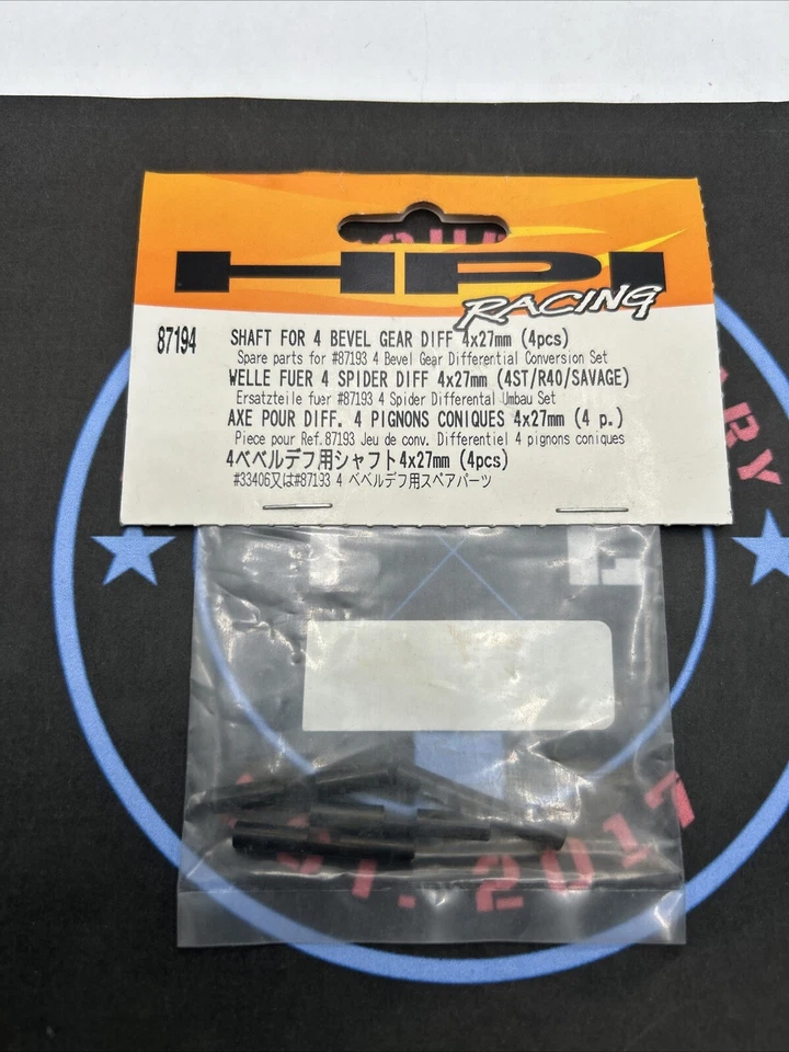 HPI Racing. Shaft For 4 Bevel Gear Diff 4x27mm. #87194 New Old Stock. - Image 1 of 1
