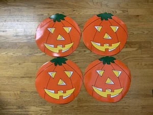"4 manteles individuales vintage de calabaza de Halloween Jack O linterna grandes 15""" - Imagen 1 de 18