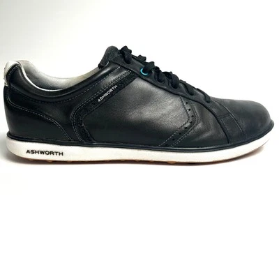 Zapatos de golf Ashworth Cardiff de cuero informales cómodos negros con cordones para hombre talla 11 Foto 1 de 4