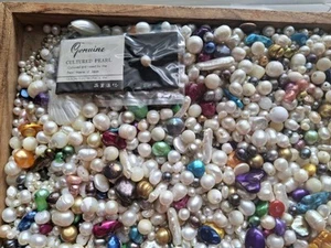 2 Lbs & 14 Oz Of Natural Pearls Beads for Jewelry Making & semi precious stones - Picture 1 of 17