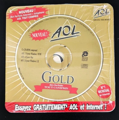 AOL GOLD Disc, Vintage AOL Software, Collectible CD - FRENCH EDITION - Image 1 of 2