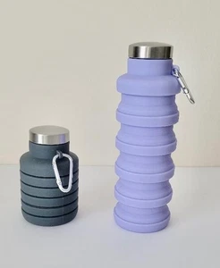 2er Set faltbare faltbare Reise Trinkflaschen 200ml/500ml Silikon BPA frei - Bild 1 von 2