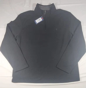 IZOD 1/4 Zip Fleece Sweater Men's Size XL Black NWT - Picture 1 of 7