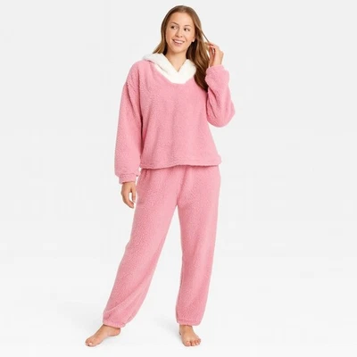 Women's Fluffy Pajamas Set Fleece Plush Sleepwear 2 Piece Loungewear size XL - Image 1 of 4