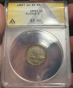 1857 Flying Eagle Cent ANACS XF45 - Choice Example Nice Surfaces - Picture 1 of 2