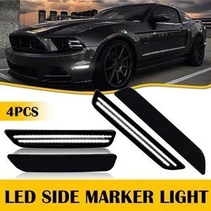 4pcs Lens Smoked Rear Front Side Marker LED Lamps Fit 2010-2014 Ford Mustang - Picture 1 of 14