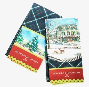 MACKENZIE CHILDS HIGHBANKS GESCHIRRTÜCHER 2er-Set NEU im Paket - Bild 1 von 5