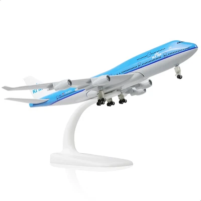 Boeing 747 1/300 - Modellino Di Aereo in Metallo Pressofuso Con Supporto, Displa - Immagine 1 di 4