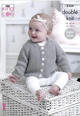 King Cole DK Knitting Pattern Cardigan and Sweater 5334 - image 1 of 3