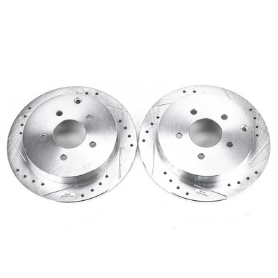 PowerStop Evolution Drilled Slotted Rotors Pair Rear For Pontiac Aztek - Image 1 of 3