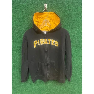 90s Pittsburgh Pirates YOUTH Black & Yellow Hoodie Sweatshirt Sz XL Unisex - Picture 1 of 6