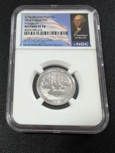 2018 S Silver Voyageurs NP Quarter Reverse Proof PF70 NGC ER Washington Label - Picture 1 of 4