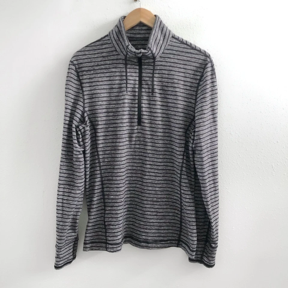 LULULEMON Sweat Session 1/2 Cremallera Cuervo Rayas Negro Sin Talla Etiqueta Cuadros Medida Foto 1 de 4