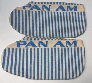 Vintage Pair of Blue Striped Pan AM Slipper Socks - Picture 1 of 1