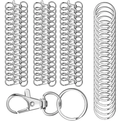 50Set Alloy Metal Swivel Lanyard Snap Keychain Hooks DIY Key Chain Accessories - Image 1 of 4
