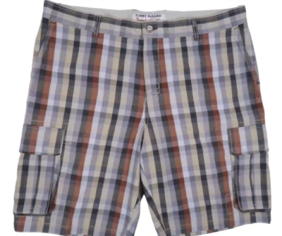 Tommy Bahama JEANS VINTAGE HOMBRE 42 CARGO SHORTS BÚFALO GINGHAM CUADROS SOLAPA BOLSILLO Foto 1 de 4