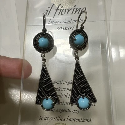 orecchini argento 925 vintage Il Fiorino Linea Dolmen - Immagine 1 di 4