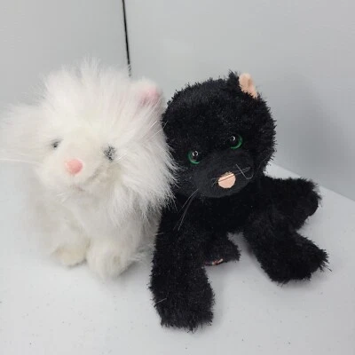 Webkinz Cats Lot of 2 NO CODES Plush Bundle Ganz Black Cat Persian Kitties - Image 1 of 4