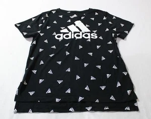 Adidas Unisex Kid's Short Sleeve All Over Print T-Shirt CA4 Black Medium (10/12) - Picture 1 of 4