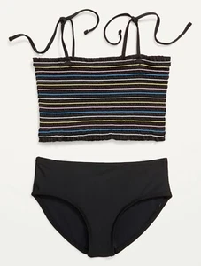 Old Navy Kids Girls Size Small (6-7) Smocked Tankini 2 Piece Swim Set $25 NWT - Picture 1 of 2