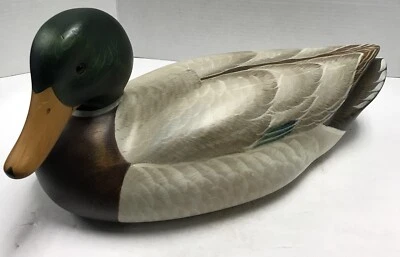 Ducks Unlimited Lac La Croix 91-92 DUCK DECOY Mallard Robert Capriola 2285 18” - Image 1 of 4