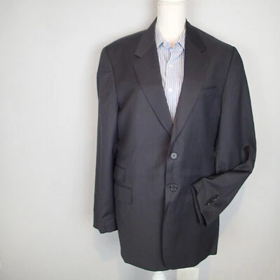 Casaco esportivo Paul Stuart tamanho 40l blazer de lã listras azuis pretas  - Imagem 1 de 4