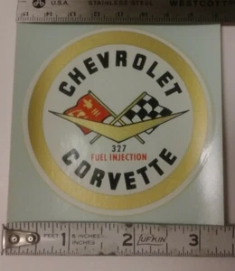 Vintage 50er - 60er Hot Rod Wasserschiebe Aufkleber Original Chevrolet Corvette 327 - Bild 1 von 1