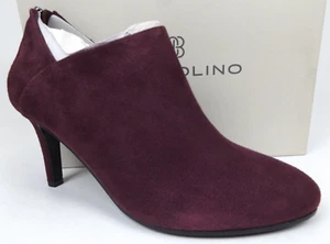 Bandolino Womens DAWN Almond Toe Ankle Fashion Boots Size 5.5 Dark Red Suede NEW - Picture 1 of 8