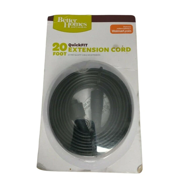 Better Homes & Gardens 43239-206943 20ft Quickfit Extension Cord - Black